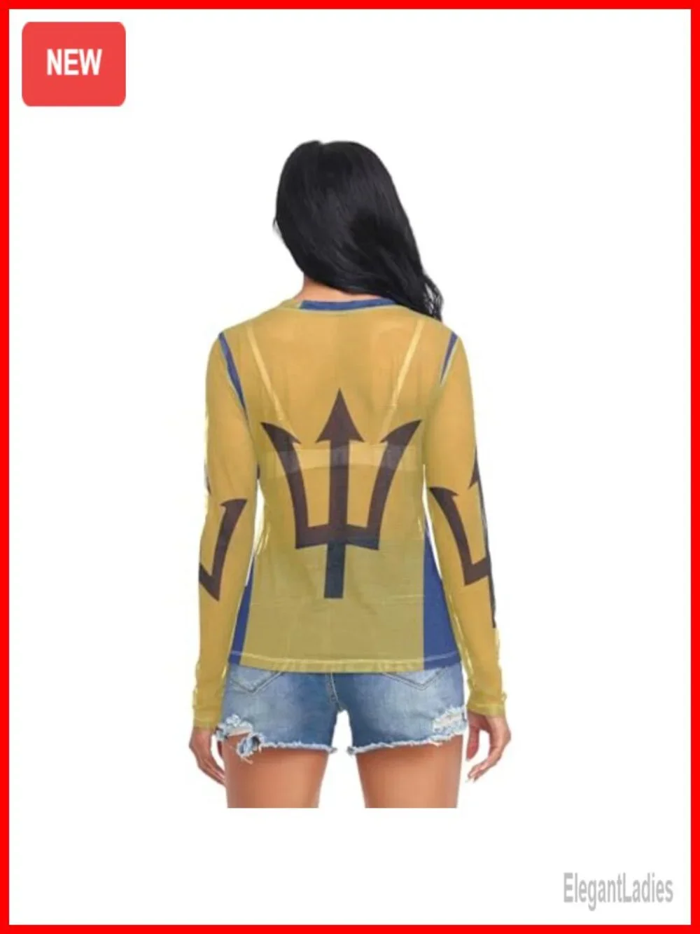 Sheer Mesh Long Sleeve T-Shirt Blouse Summer Top